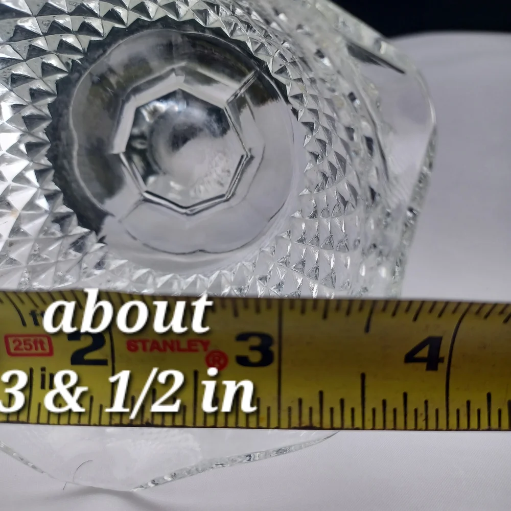 Vintage Mayonaise Bowl Glass Diamond Pattern - Picture 4 of 5